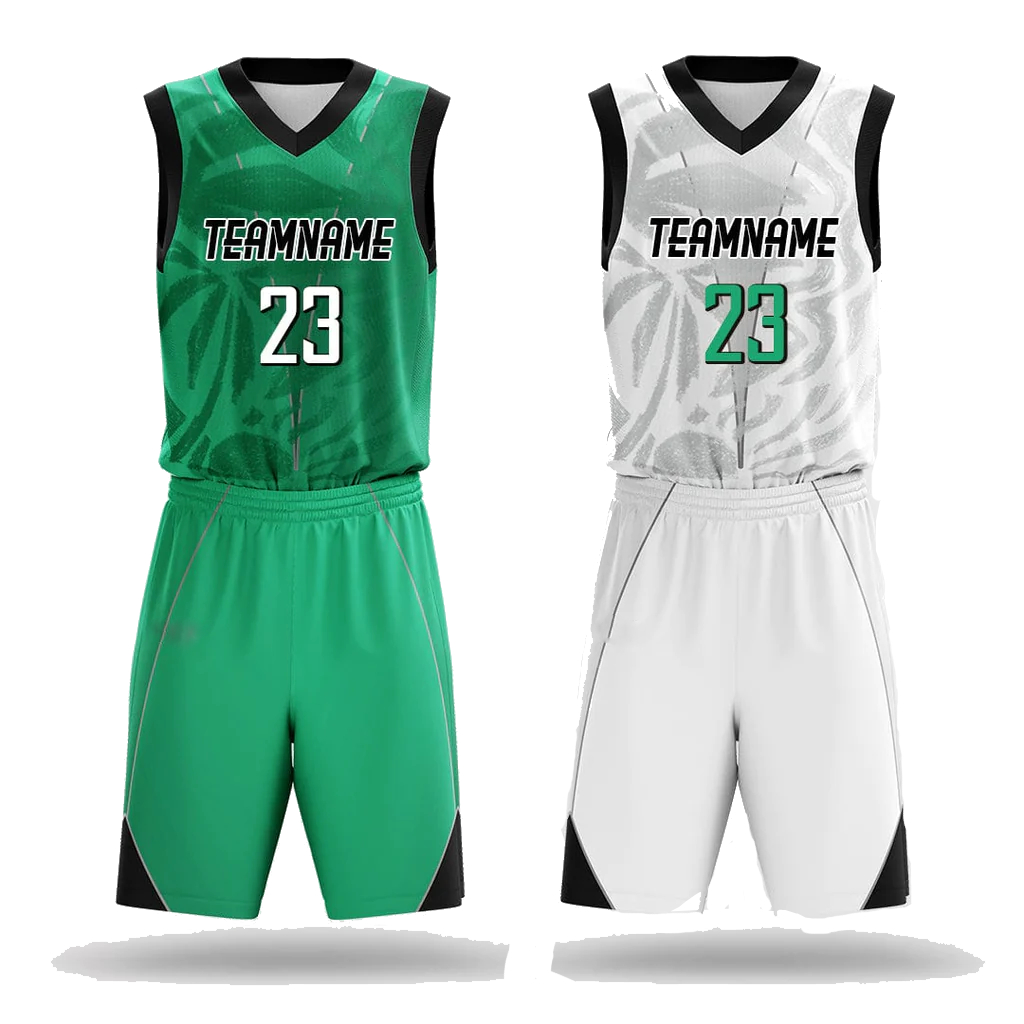 Coconut Grove Green Basketball Uniform - Custom Reversible Sublimated ...