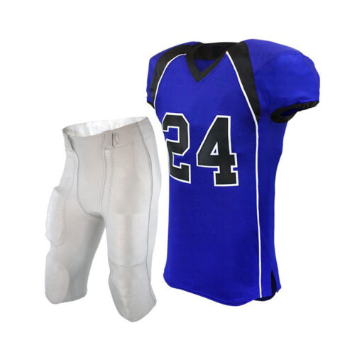 American Football Uniform in Blue with Black Logo Saitama Sportswear