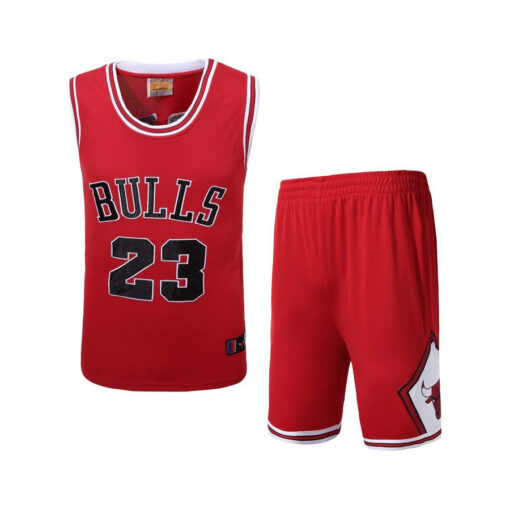 Basket Ball Uniform in Red with Black Logo - Saitama Sportswear