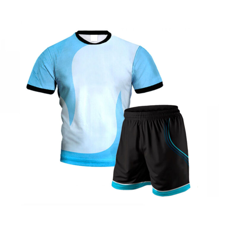 Volleyball Uniform Light Blue Sublimated Volleyball Jersey Saitama