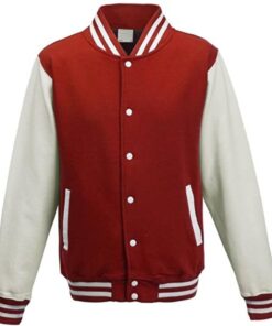 Unisex Red and white Varsity Jacket Red Buy Online Wholesale