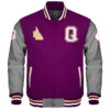 Purple Varsity Jacket Byzantium Custom Logo Q
