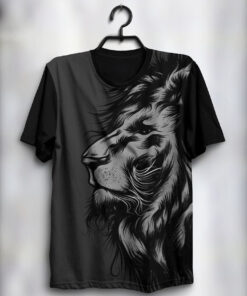T-Shirts Black Lion Sleeveless Multicolor