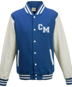 Blue and White Varsity Jackets Custom Logo CM