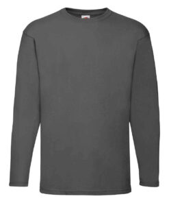 Fruit of The Loom Long Sleeve T-Shirts Grey T Shirts